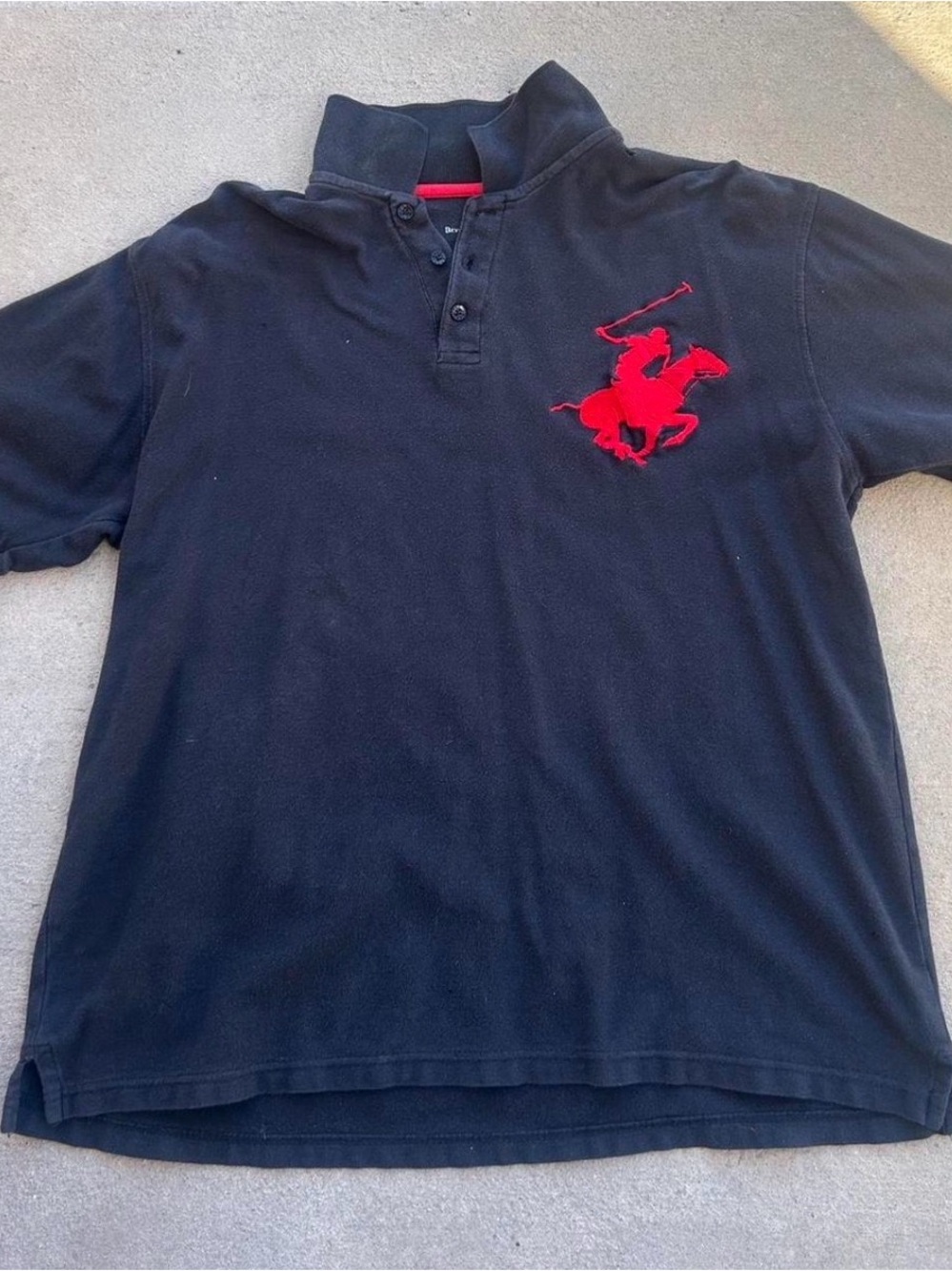 Beverly Hills Polo Club Black Polo with Red Logo